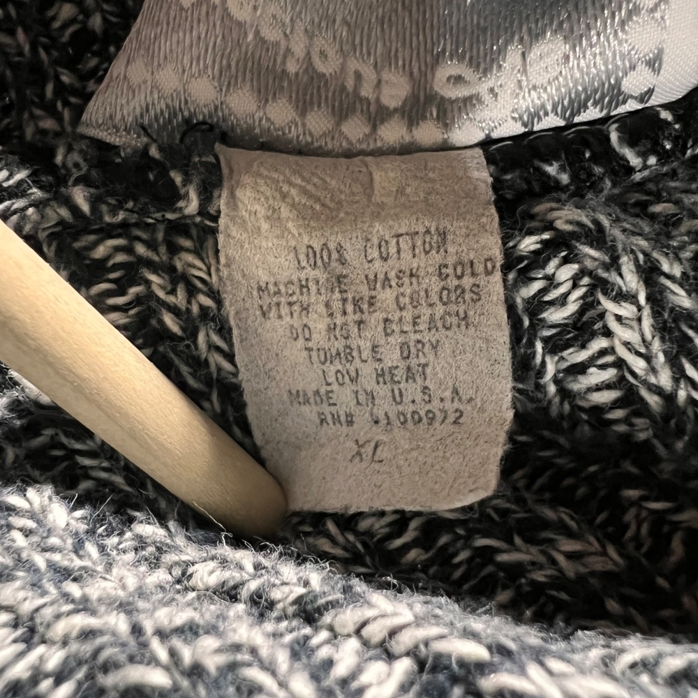 Vintage Precious As Diamonds Grey Ribbed Knit Turtleneck 100% Cotton USA made - Picture 4 of 4